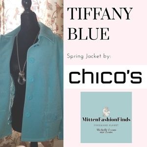 Chico's Tiffany Blue plush jacket